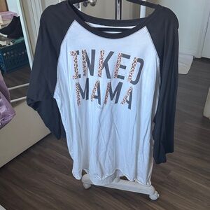 Inked Mama Leopard Print Raglan Tee